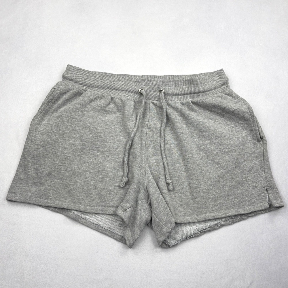 The Sweatshirt Project Womens 1X Heather Gray French Terry Lounge Shorts Pockets